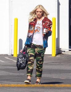 Gwen Stefani in a Camo Trousers