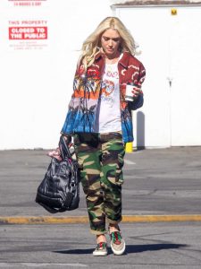 Gwen Stefani in a Camo Trousers