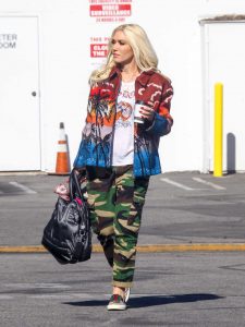 Gwen Stefani in a Camo Trousers