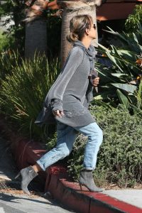 Halle Berry in a Gray Cardigan