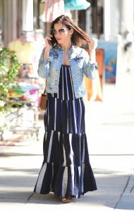Jenna Dewan in a Blue Denim Jacket