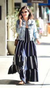 Jenna Dewan in a Blue Denim Jacket