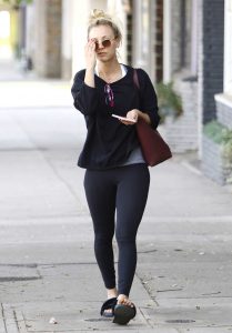 Kaley Cuoco in a Black Workout Clothes