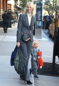 Karolina Kurkova in a Gray Suit