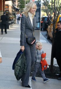 Karolina Kurkova in a Gray Suit