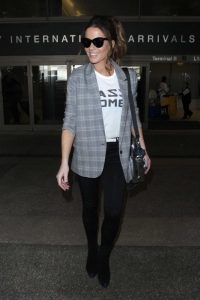 Kate Beckinsale in a Gray Blazer