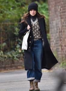 Keira Knightley in a Black Coat
