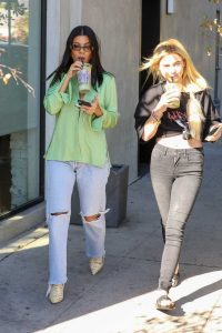 Kourtney Kardashian in a Green Blouse