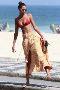 Lais Ribeiro in a Red Bikini