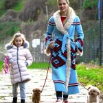 Michelle Hunziker Walkes Her Dog Lilly Out in Milan 11/21/2018