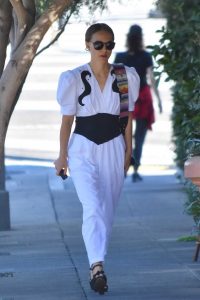 Natalie Portman in a White Overalls