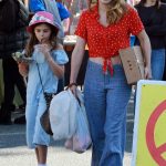 Bethany Joy Lenz in a Red Polka Dot Blouse Arrives at the Farmer’s Market in Studio City 12/16/2018