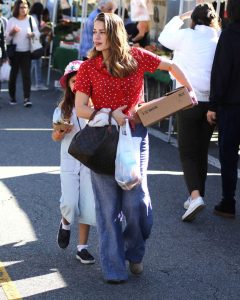 Bethany Joy Lenz in a Red Polka Dot Blouse