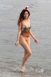 Blanca Blanco in a Christmas Swimsuit