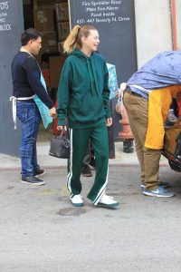 Ellen Pompeo in a Green Hoody