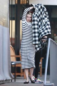 Emma Roberts in a Checked Coat