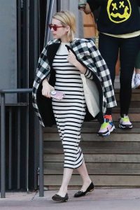 Emma Roberts in a Checked Coat