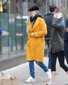 Jennifer Lawrence in a Yellow Coat