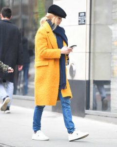 Jennifer Lawrence in a Yellow Coat