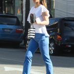 Josie Davis in a White Blouse Goes Shopping in Beverly Hills 12/26/2018