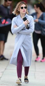 Lucy Hale in a Gray Cardigan