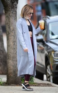 Lucy Hale in a Gray Cardigan