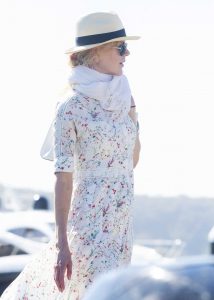 Nicole Kidman in a White Floral Dress