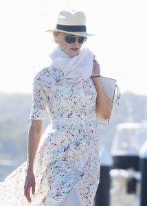 Nicole Kidman in a White Floral Dress