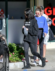 Selena Gomez in a Black Sweatshirt
