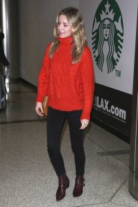 Annabelle Wallis in a Red Sweater