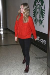Annabelle Wallis in a Red Sweater