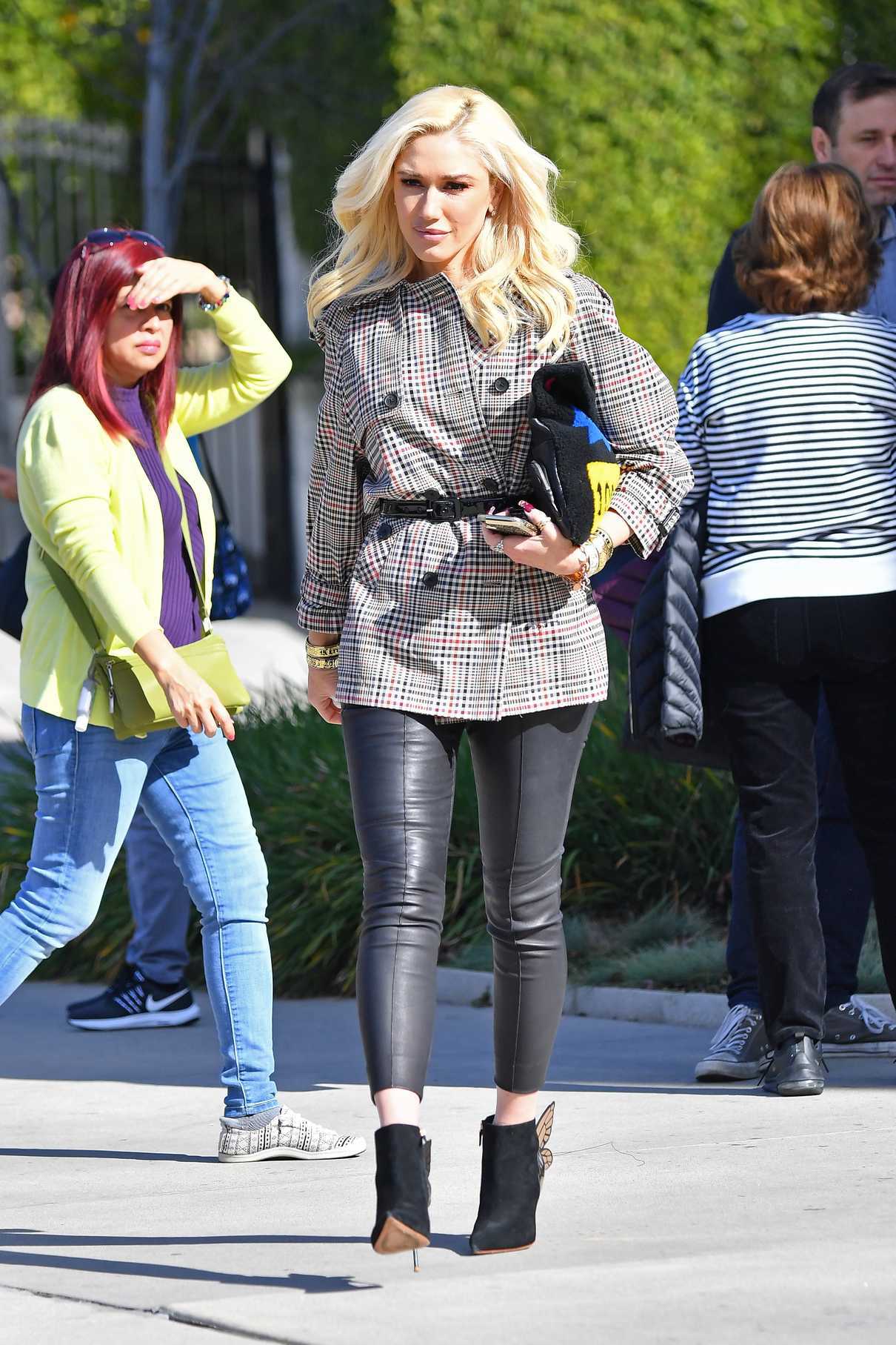 Gwen Stefani in a Plaid Jacket