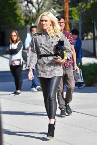 Gwen Stefani in a Plaid Jacket