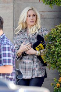 Gwen Stefani in a Plaid Jacket