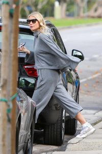 Gwyneth Paltrow in a Gray Jogging Suit
