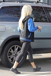 Holly Madison in a Black Leggings