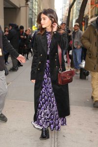 Jenna Coleman in a Black Coat
