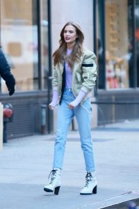 Josephine Skriver in a Blue Jeans