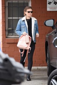 Kate Mara in a Blue Denim Jacket