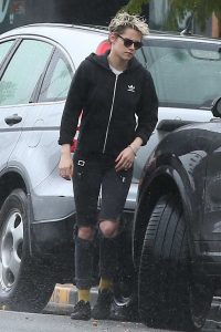 Kristen Stewart in a Black Adidas Hoody