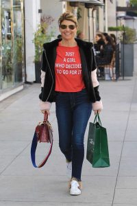 Lori Loughlin in a Red T-Shirt