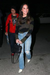 Olivia Munn in a Blue Ripped Jeans
