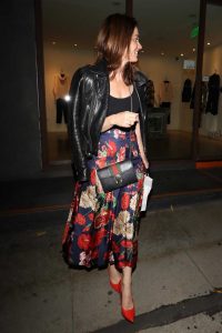 Robin Tunney in a Floral Skirt