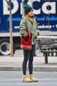 Sienna Miller in a Green Knit Hat