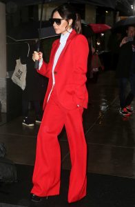 Victoria Beckham in a Red Suit