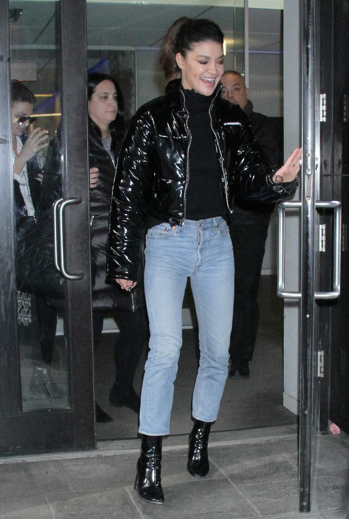Jessica Szohr in a Black Puffer Jacket