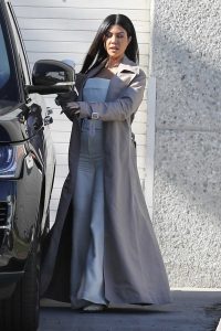 Kourtney Kardashian in a Beige Trench Coat