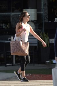 Lea Michele in a Black Leggings