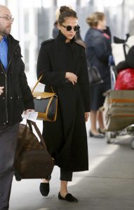 Alicia Vikander in a Black Coat