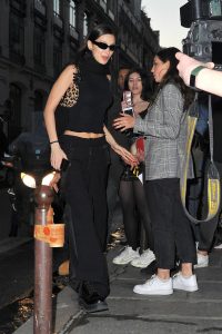 Bella Hadid in a Black Pants